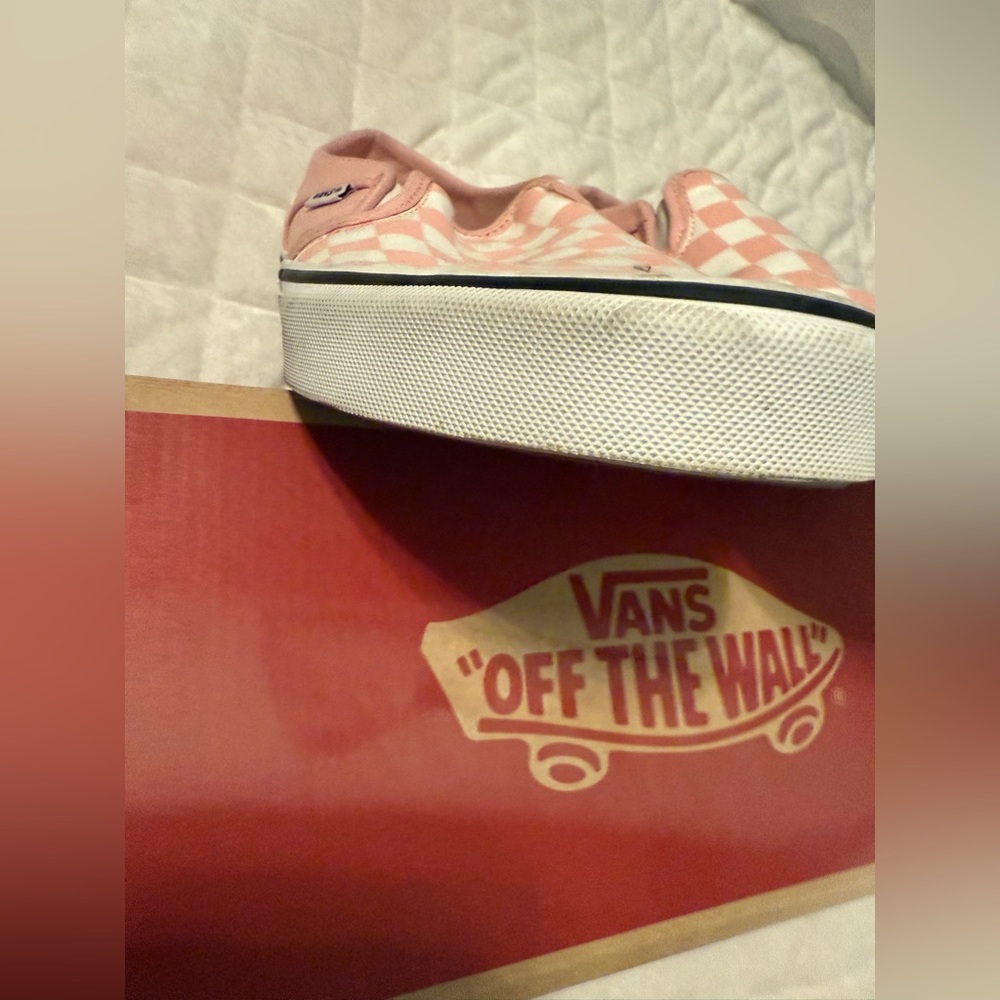 Vans Pink Checkered Slip-On Shoes - Asher - Picture 10 of 15